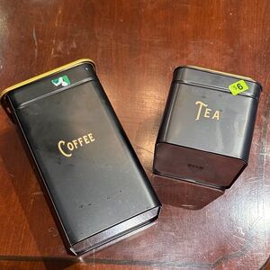 Black Metal Coffee & Tea Canister Set